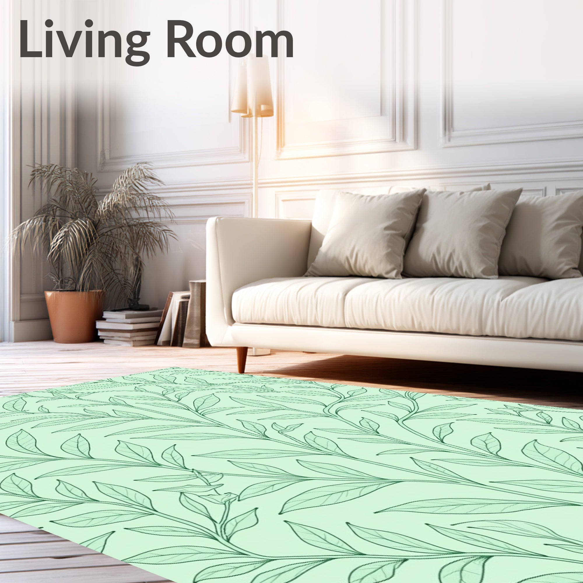 Verdant Botanical Vine Pattern Rug