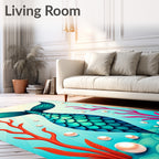 Mermaid Tail With Pearls Pattern Rug