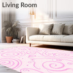 Sweet Swirls And Stars Pattern Rug