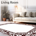 Elegant Floral Scrollwork Border Design Rug