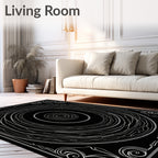 Art Nouveau Swirls Concentric Circles Rug