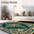 Elegant Floral Scrollwork Frame Design Rug