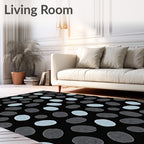 Gray Blue Pebble Pattern Design Rug