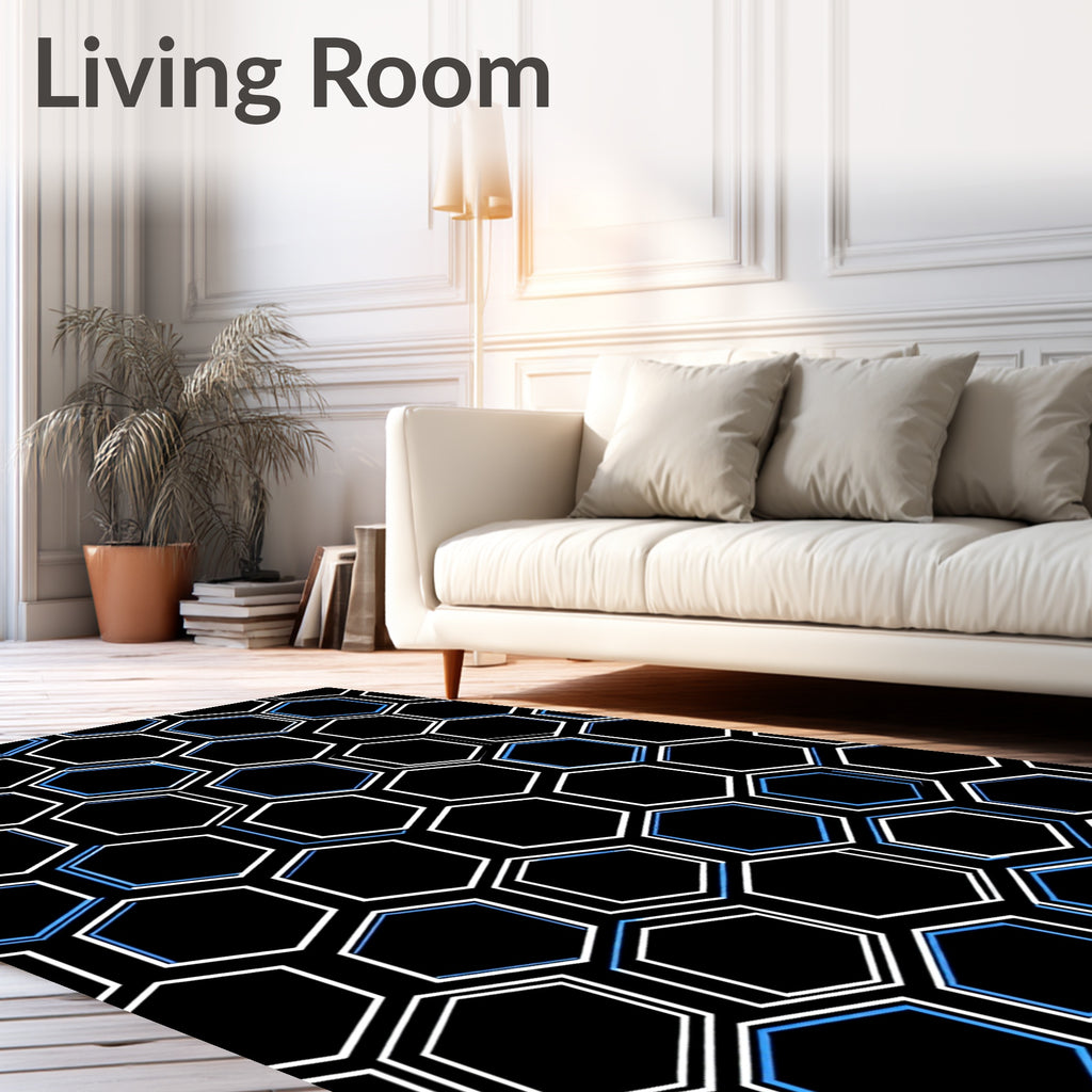 Modern Hexagonal Pattern Rug