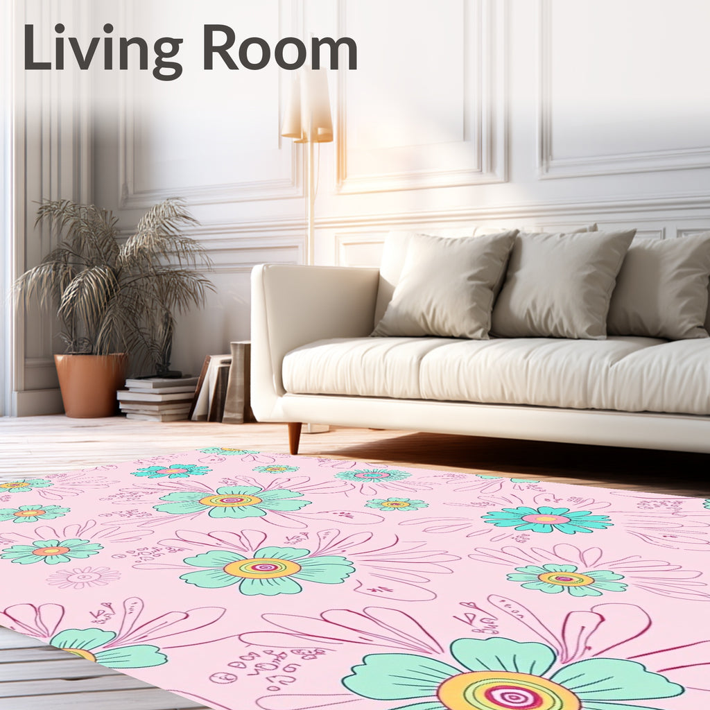Daisy Floral Pattern Rug