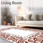 Ornate Scrollwork With Star Border Design Rug