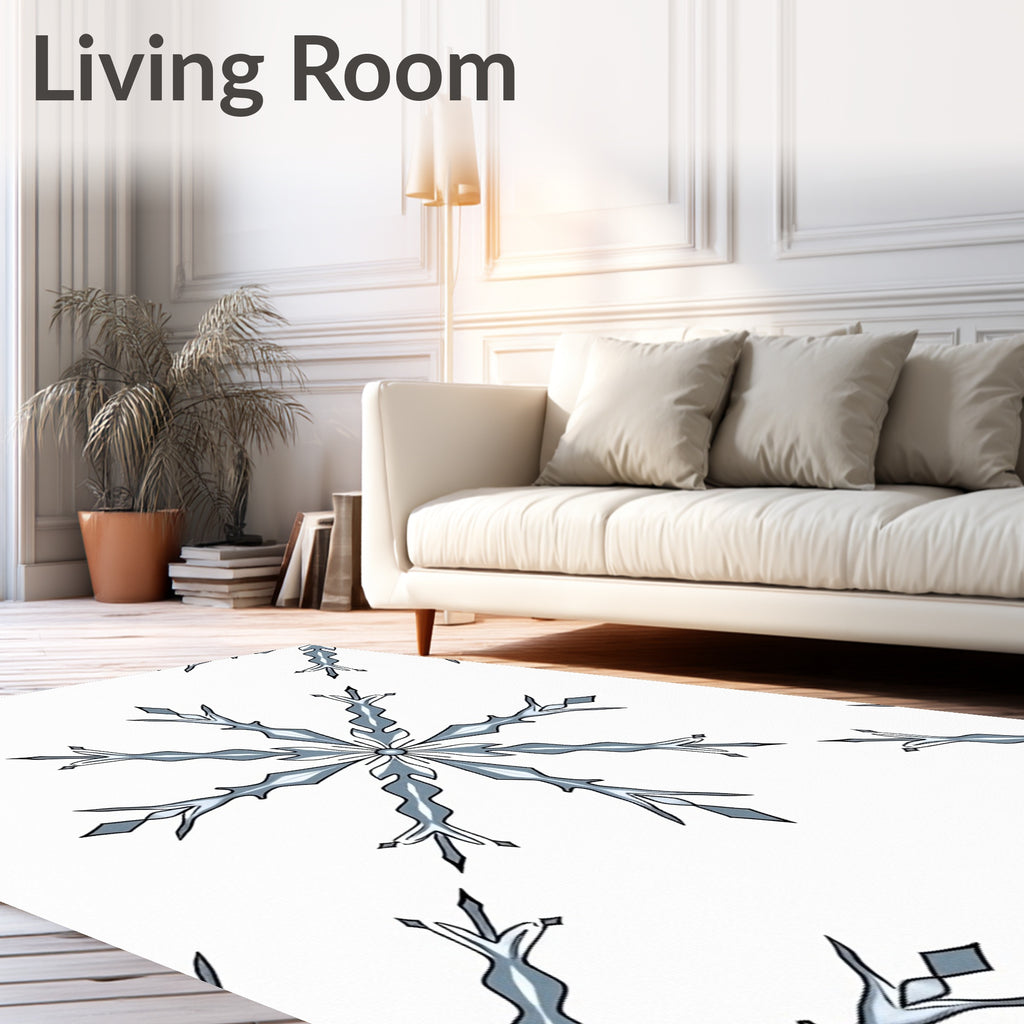 Chic Frosty Snowflake Medallion Rug