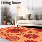Retro Autumn Floral Pattern Rug