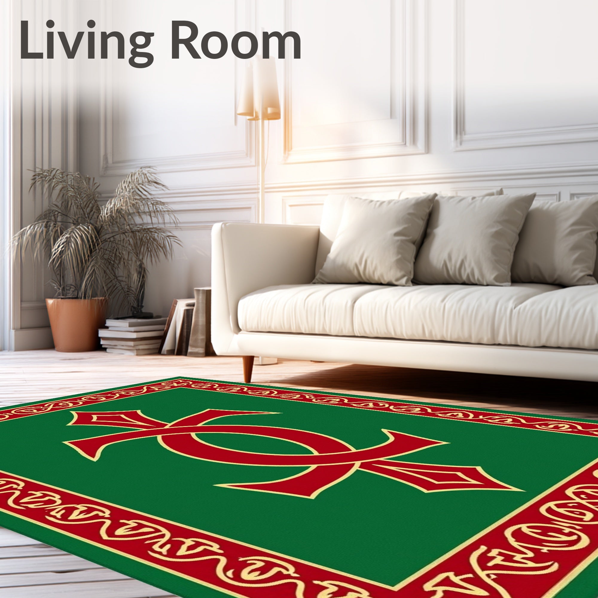 Classic Celtic Knot Red Green Design Rug