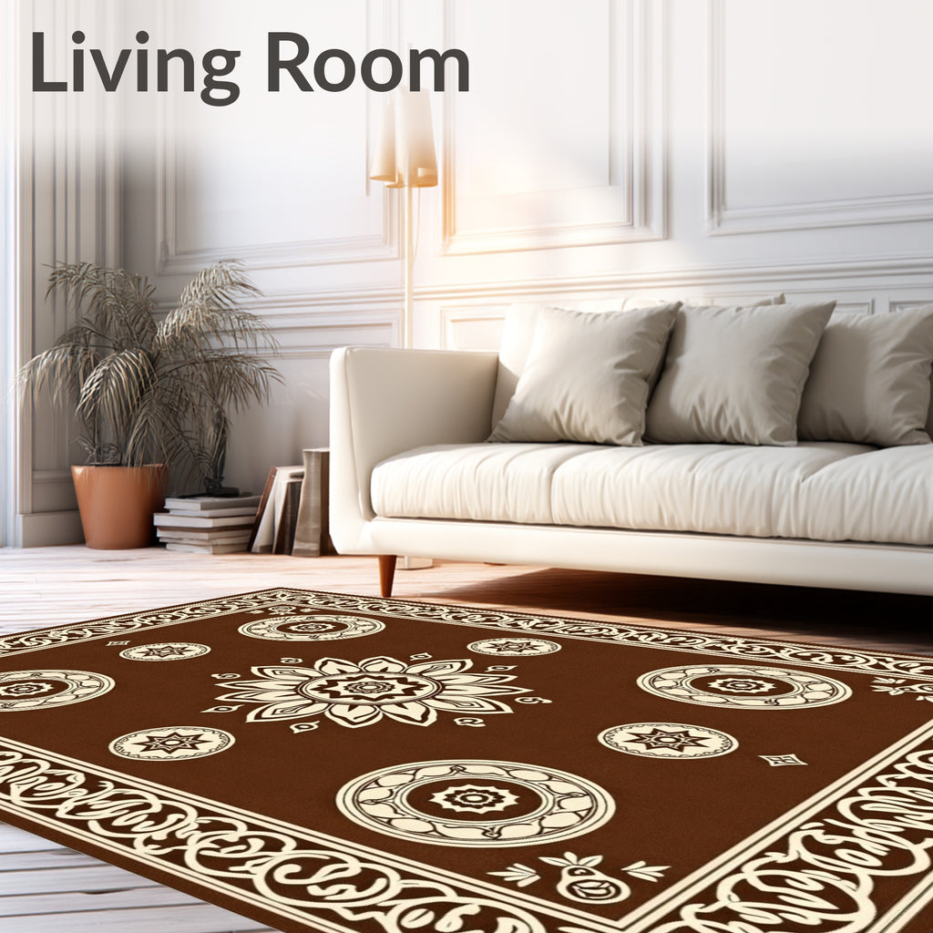 Mandala Floral Geometric Pattern Design Rug