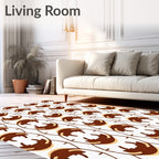 Organic Brown Tan Oval Pattern Rug