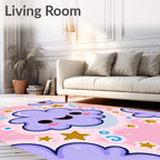 Kawaii Cloud and Star Pattern Rug