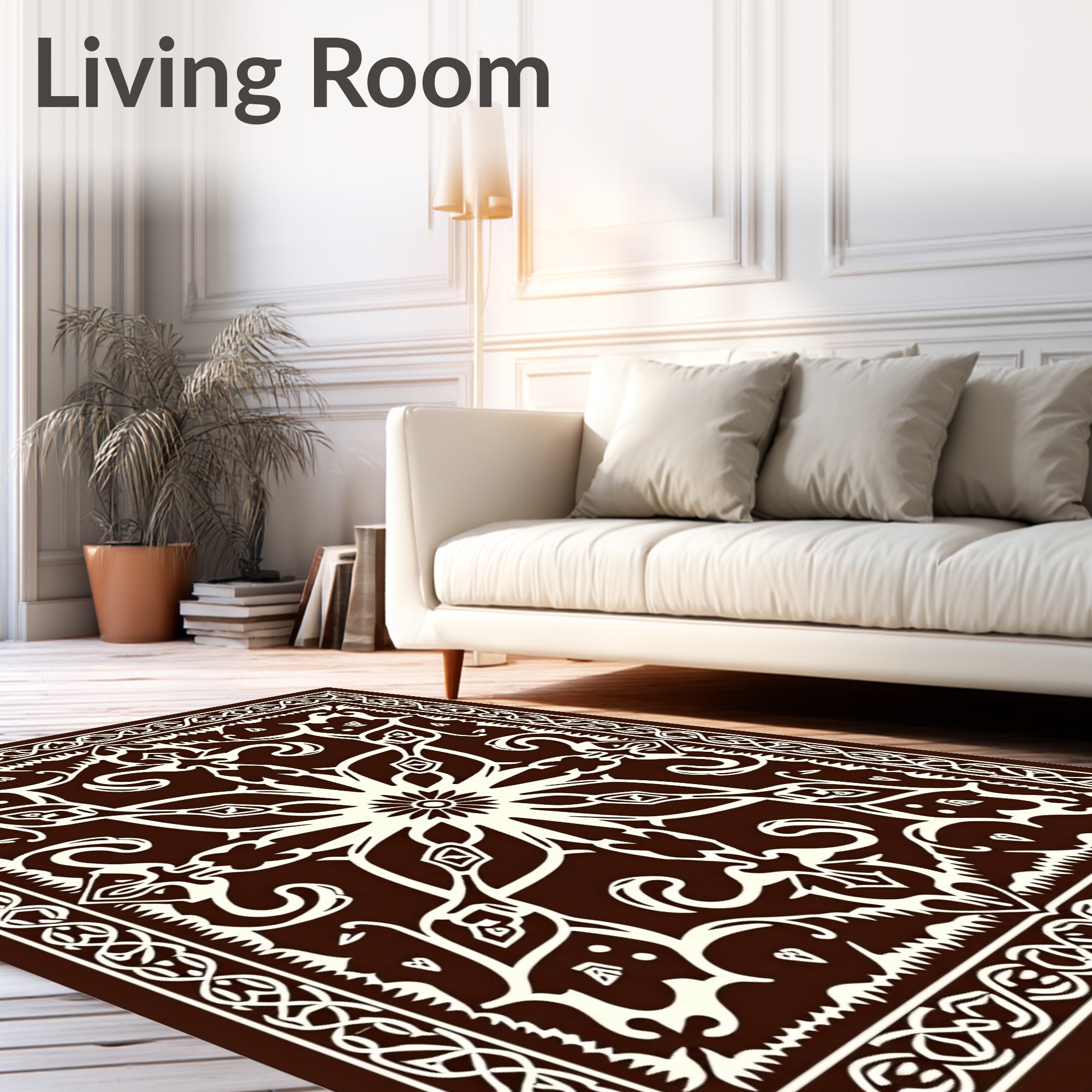 Intricate Paisley Floral Lattice Design Rug