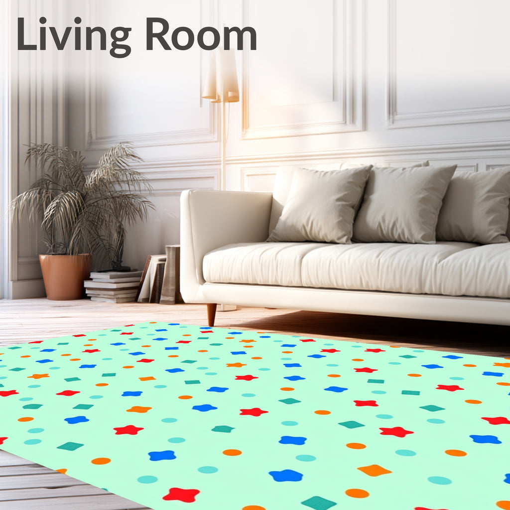 Playful Star And Dot Pattern Rug