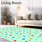 Playful Star And Dot Pattern Rug