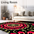 Radiant Mandala Design with Heart Petals Rug
