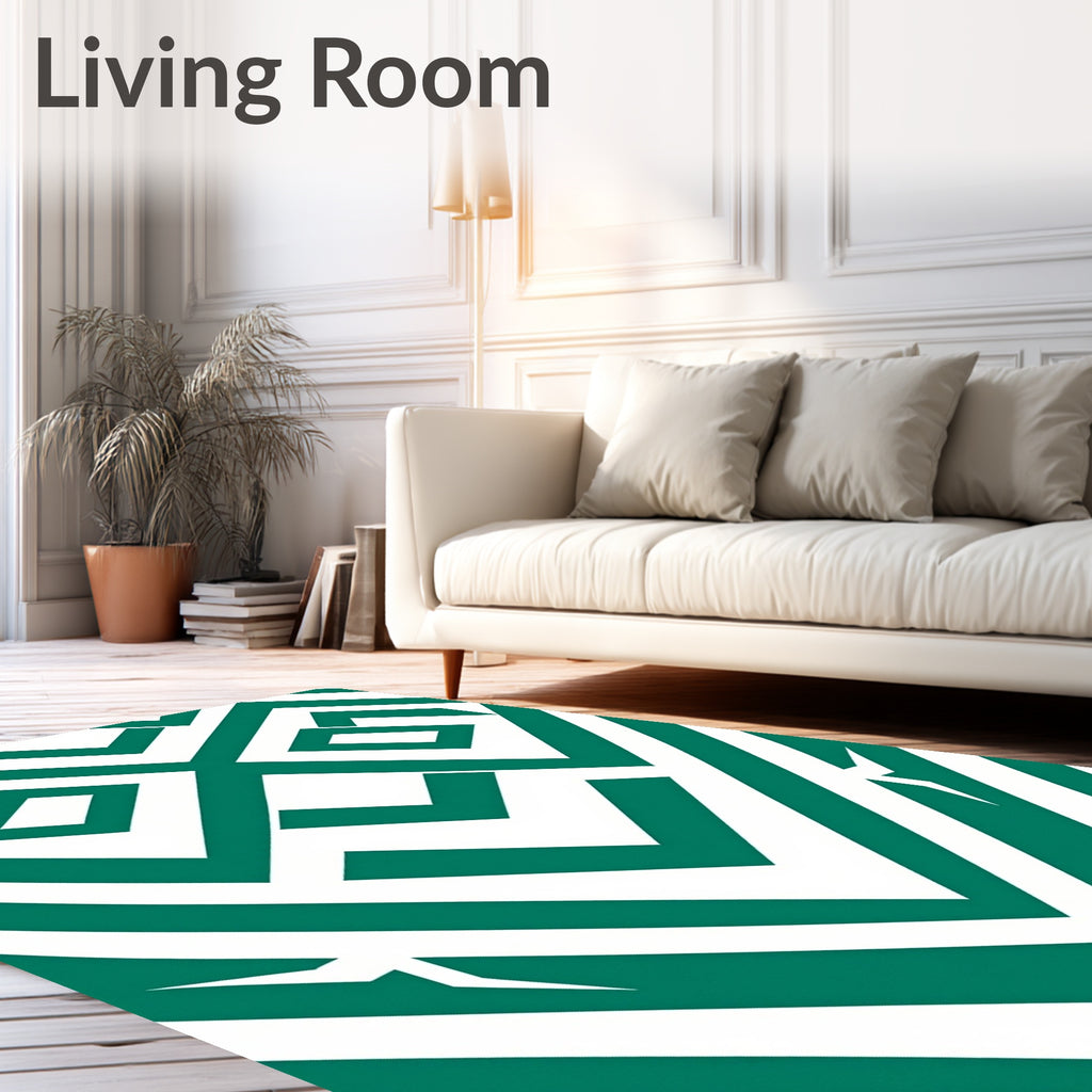 Geometric Face Pattern Rug