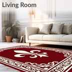 Regal Fleur De Lis Classic Border Rug