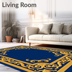 Ornate Golden Swirls And Flourishes Rug