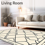 Abstract Diamond Lattice Curved Pattern Rug