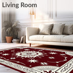 Starburst Floral Patterned Vintage Rug