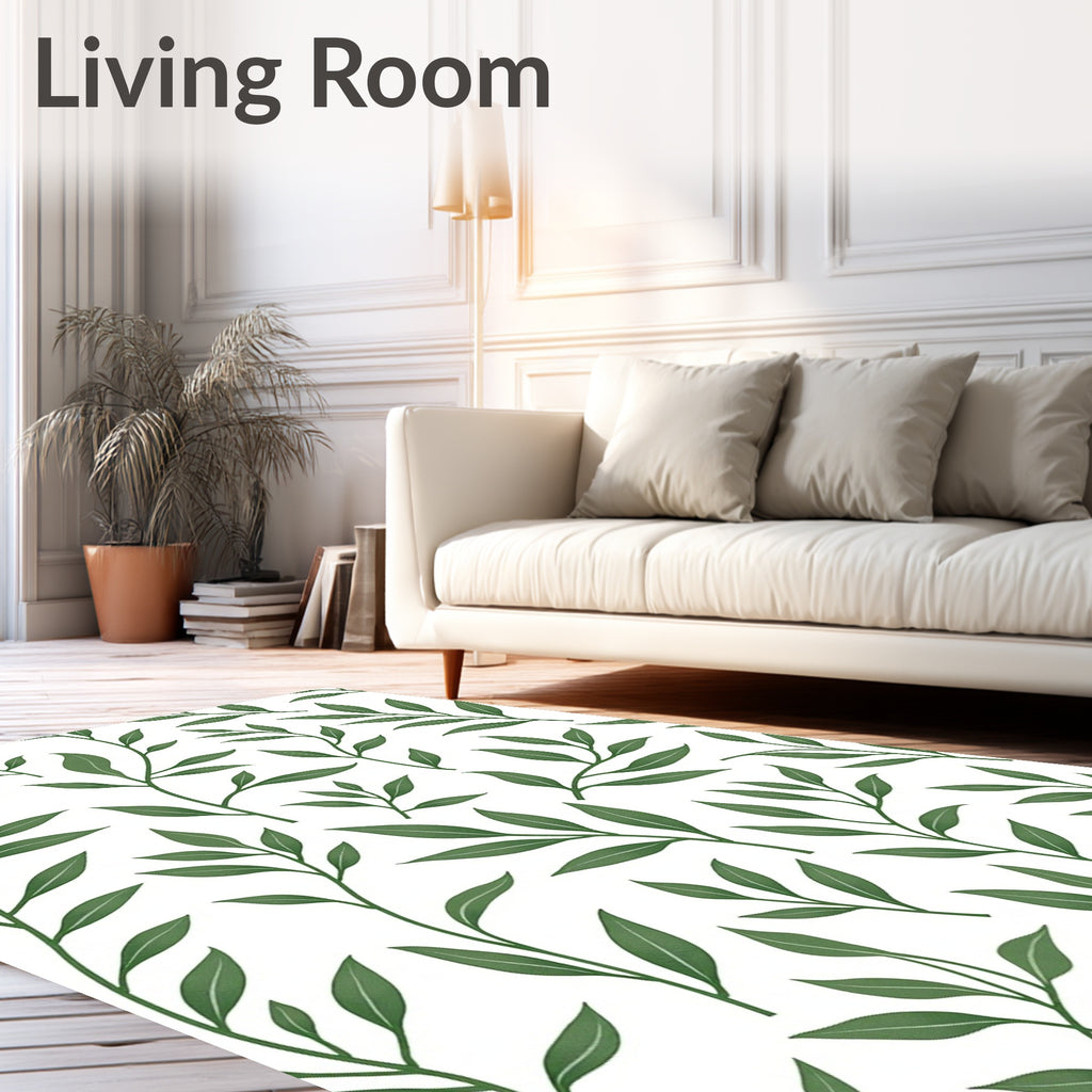 Botanical Leaf Pattern Design Rug