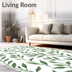Botanical Leaf Pattern Design Rug
