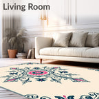 Intricate Floral Medallion Design Rug