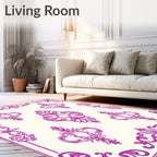 Ornate Floral Scrollwork Pattern Rug