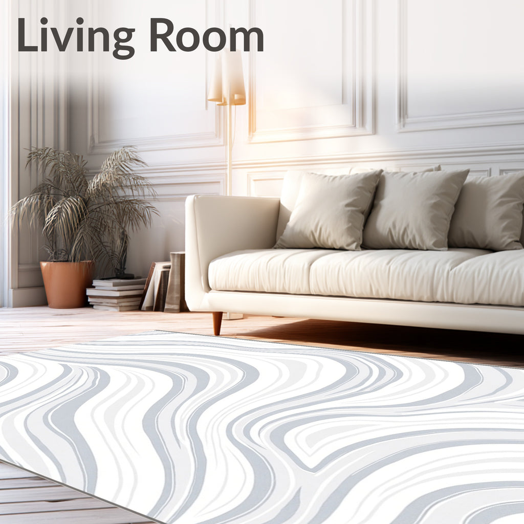 Abstract Swirls Soft Gradient Pattern Rug