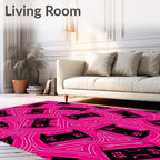 Pop Art Geometric Cat Patterndesign Rug