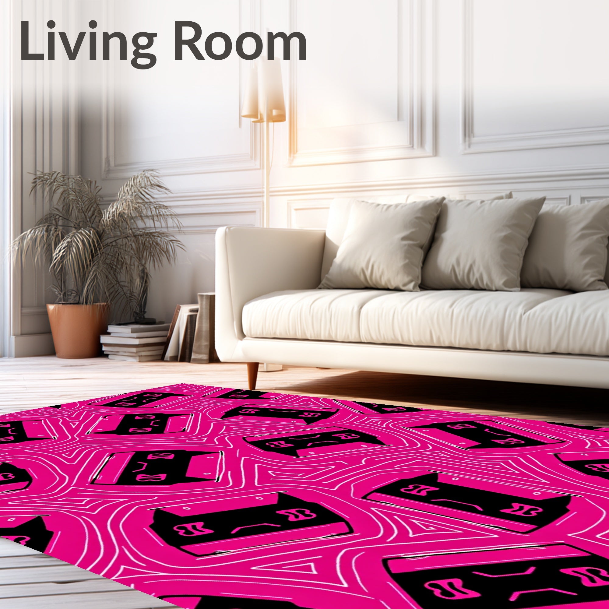Pop Art Geometric Cat Patterndesign Rug