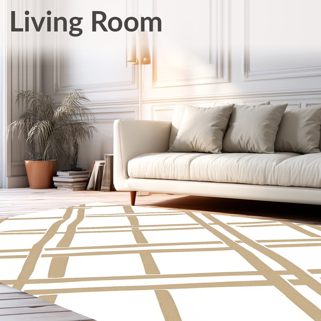 Chic Intersecting Lines Pattern Rug