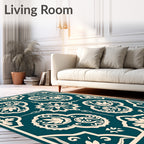 Intricate Floral Medallion Mandala Pattern Rug