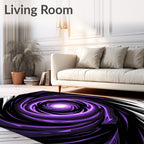 Vivid Purple Swirl Abstract Design Rug