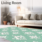 Elegant Pastel Damask Pattern Rug