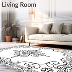 Elegante Swirls Floral Medallion Rug