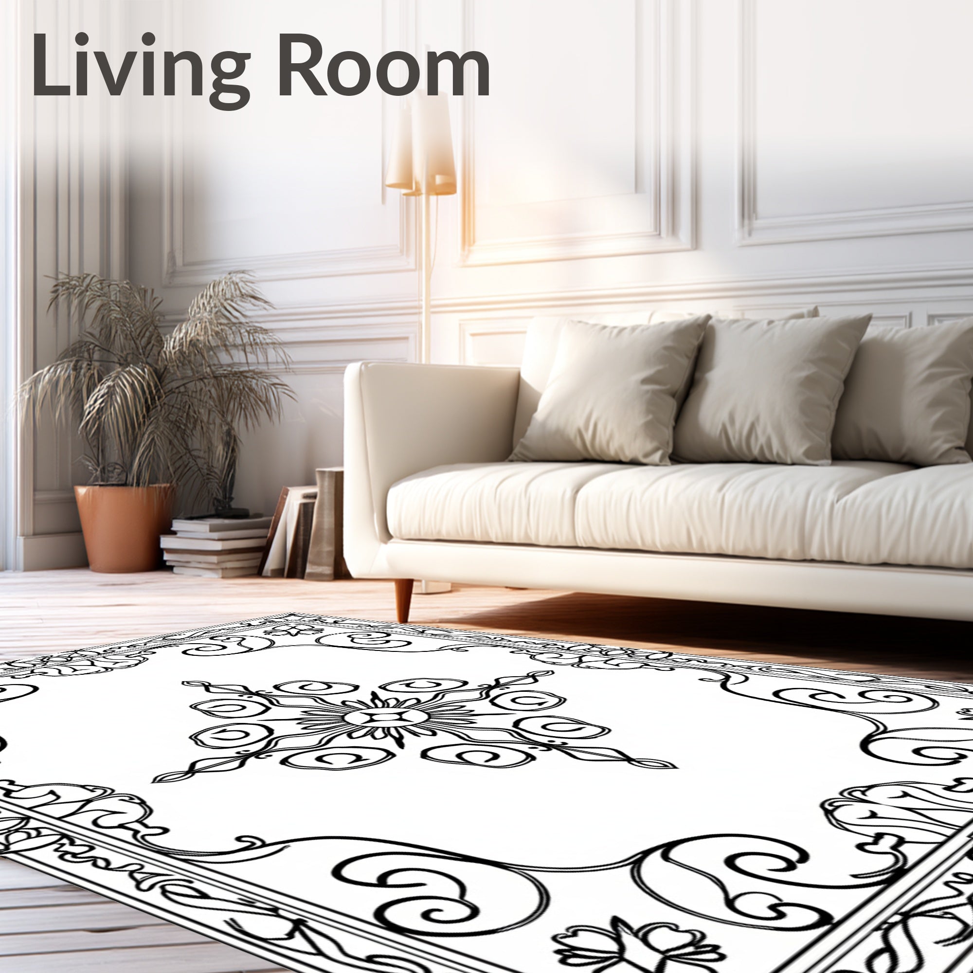 Elegante Swirls Floral Medallion Rug