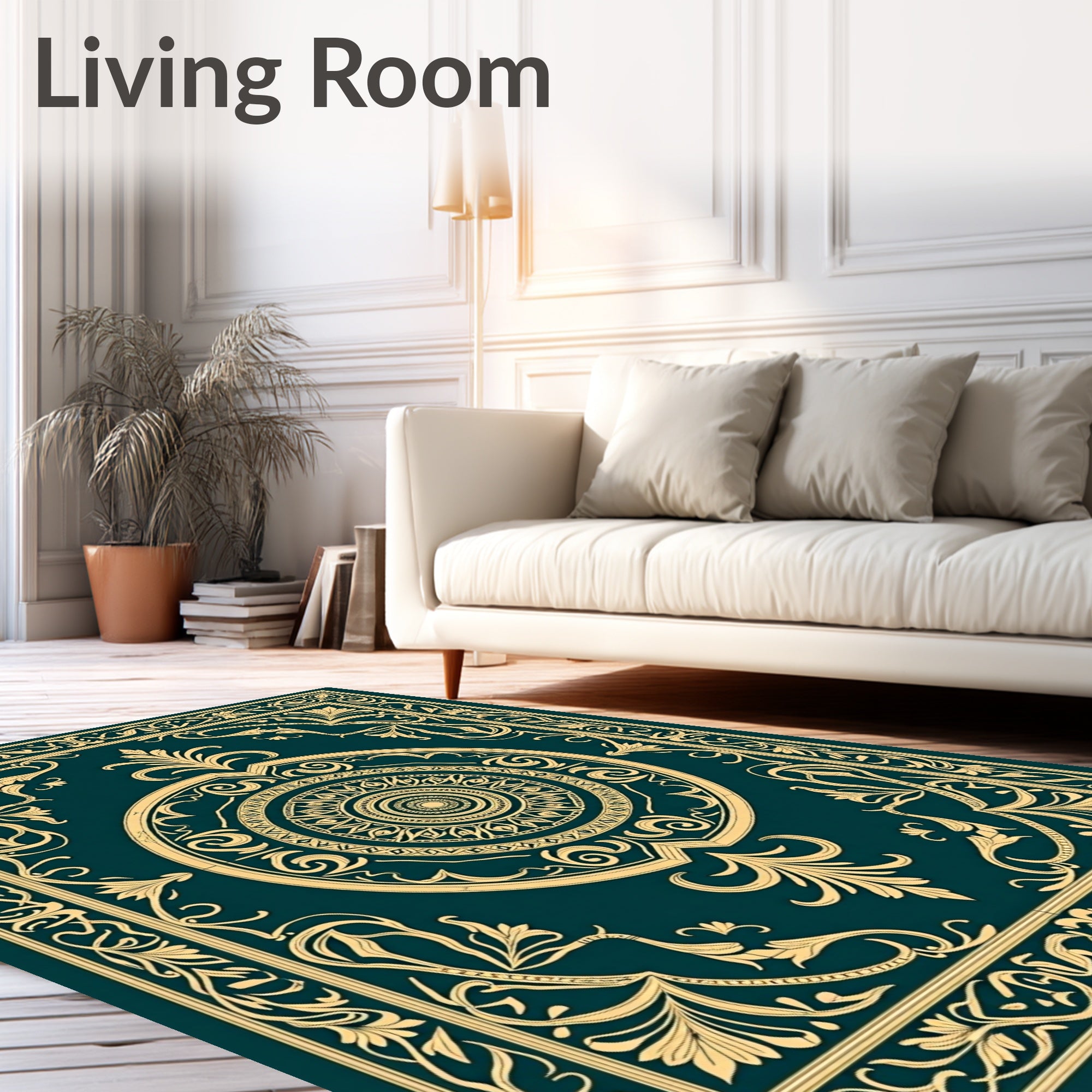 Intricate Floral Medallion Pattern Rug