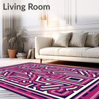 Bold Geometric Circuit Pattern Rug