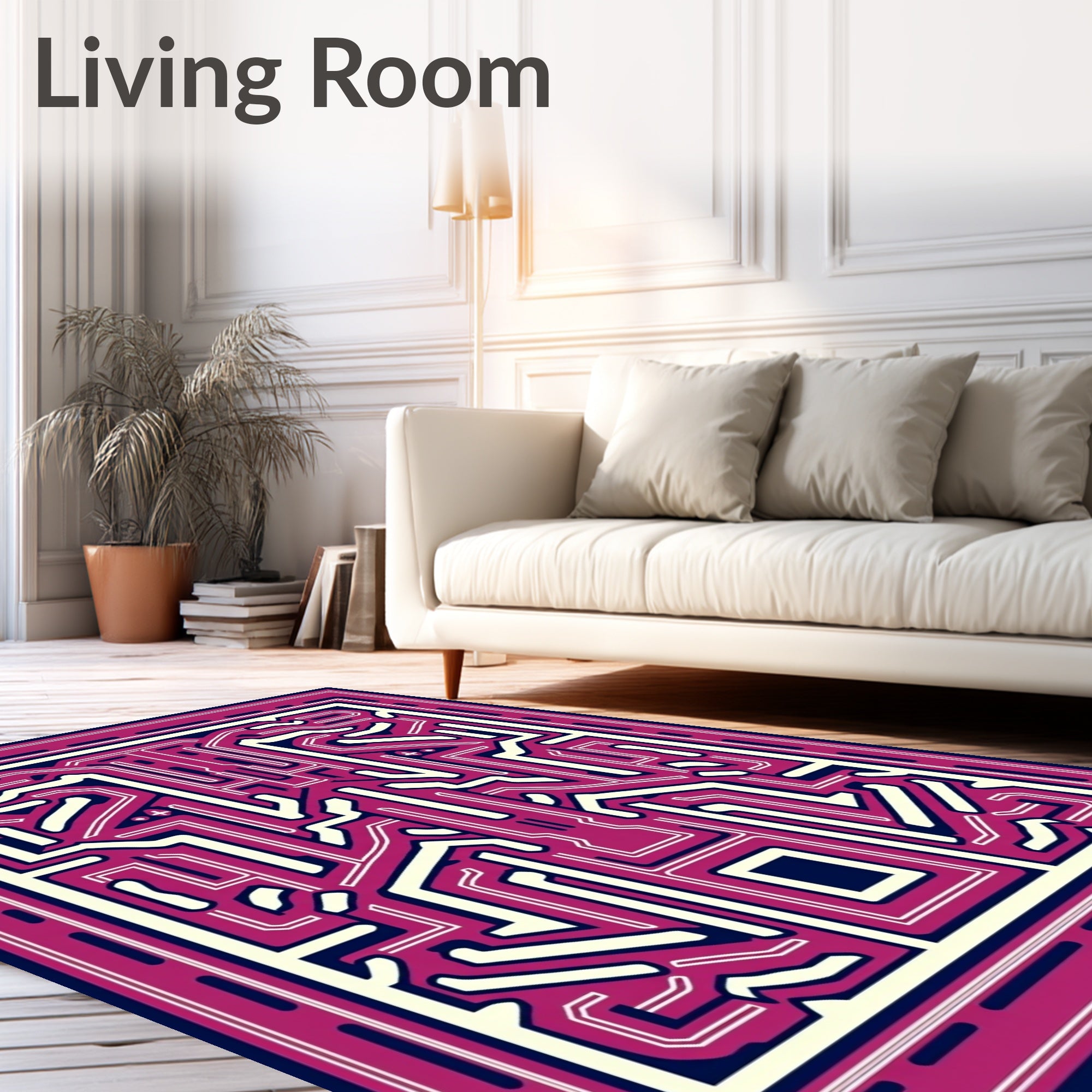 Bold Geometric Circuit Pattern Rug