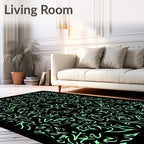 Abstract Swirling Light Green Pattern Rug