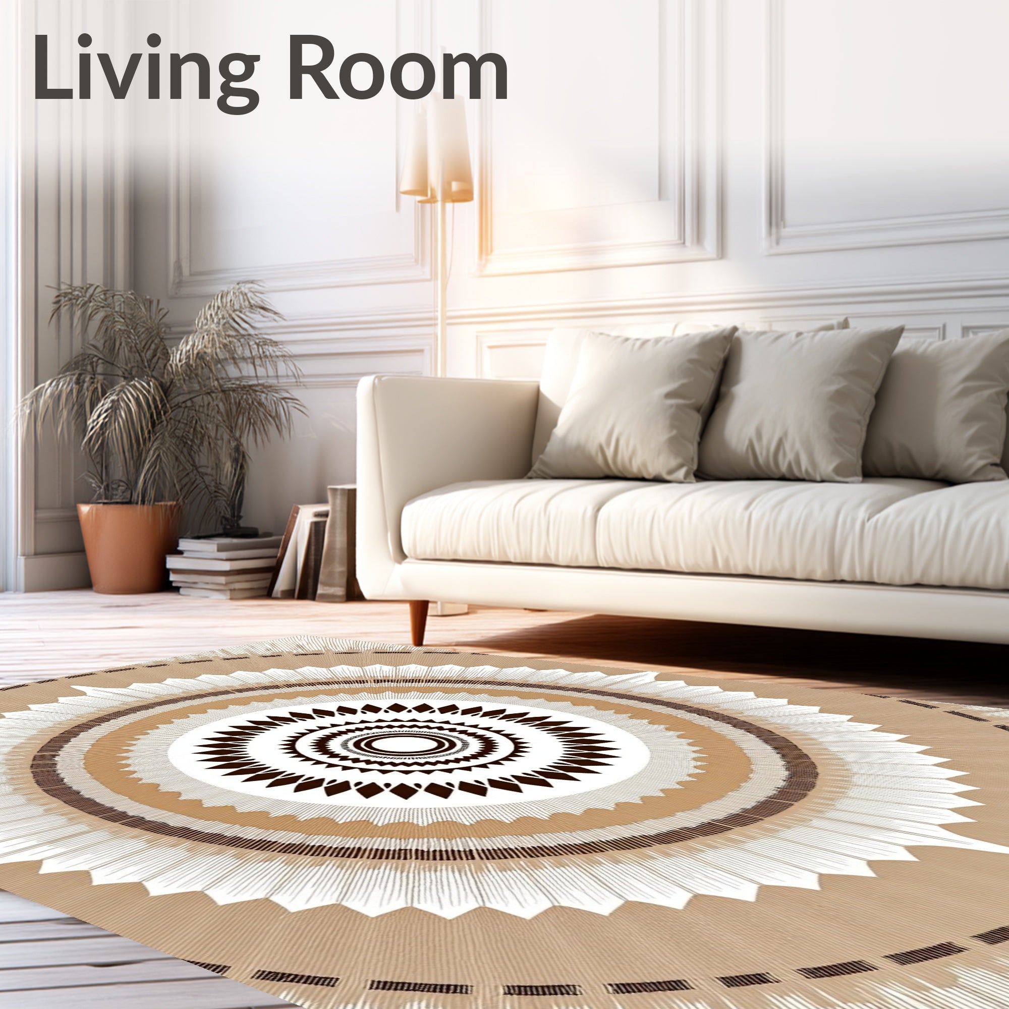 Radial Sunburst Geometric Pattern Rug