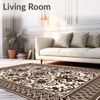 Elegant Floral Swirl Pattern Rug