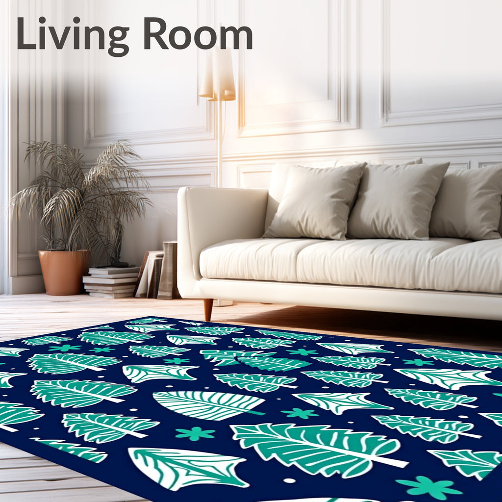Forest Trees Pattern With Snow Rug
