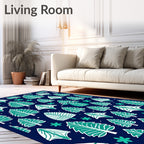 Forest Trees Pattern With Snow Rug