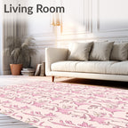 Abstract Figure Pink Swirl Pattern Rug