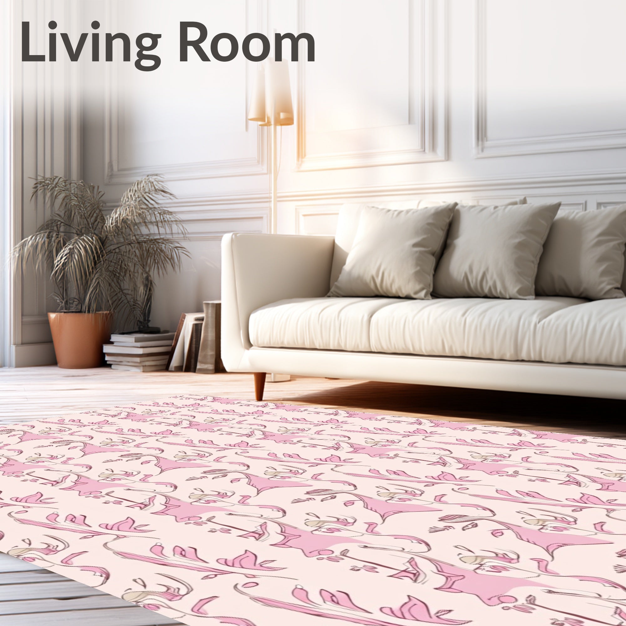 Abstract Figure Pink Swirl Pattern Rug