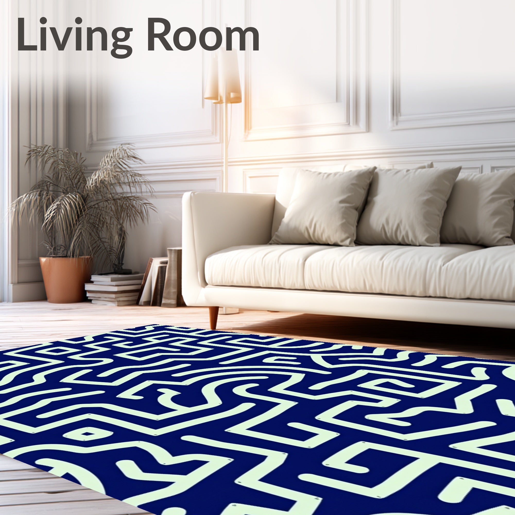 Abstract Maze Pattern Rug