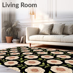 Classic Floral Pattern With Rose Designs Rug